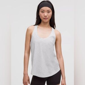 Lululemon Love Tank Top Pima Cotton Super Soft Heather Grey Size 10 Loose Fit